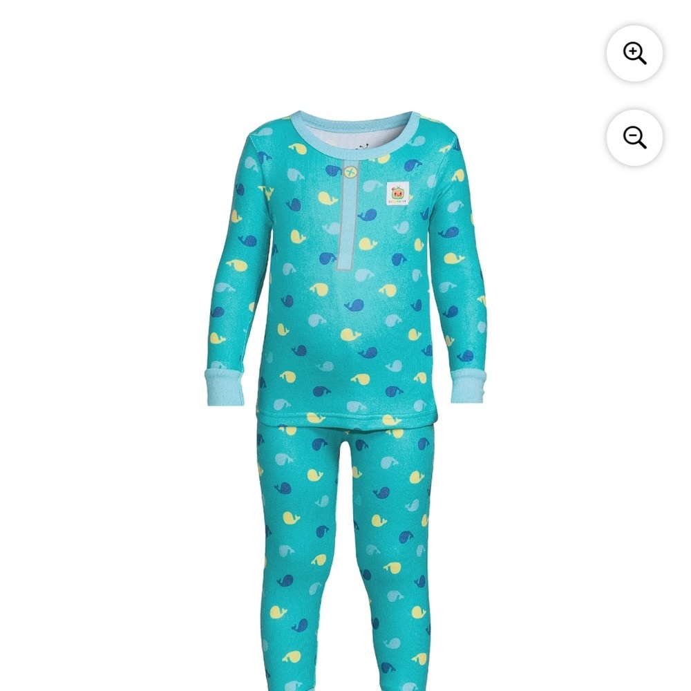 Kids Whale Print Pajamas Cocomelon pajama set for 12-18 months old snug fit GUC